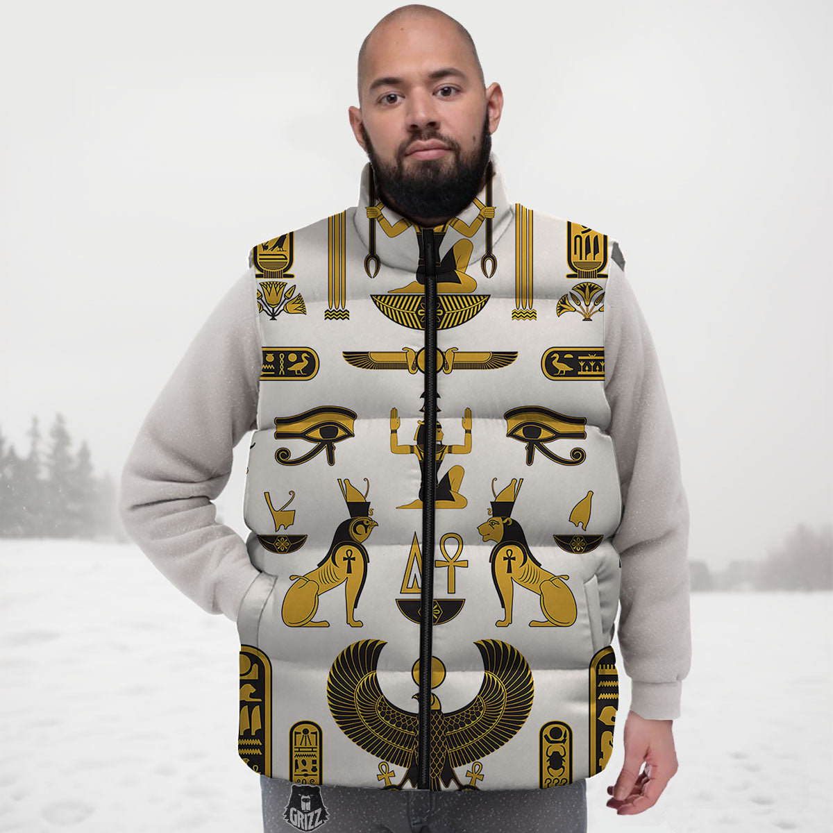 Pharaohs And Gods Egyptian Print Down Vest