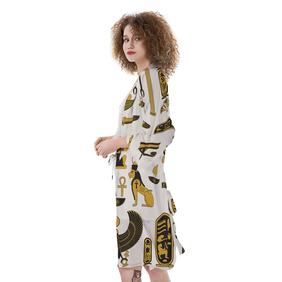 Pharaohs And Gods Egyptian Print Kimono-grizzshop
