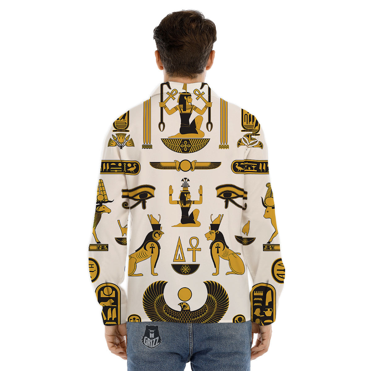 Pharaohs And Gods Egyptian Print Men's Dress Shirts-grizzshop