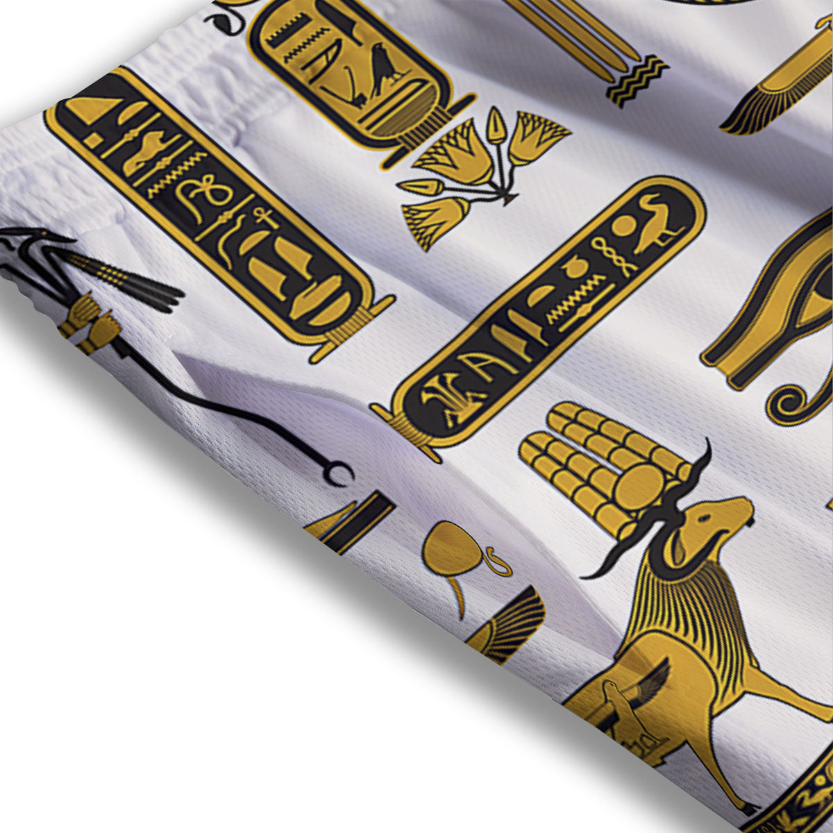 Pharaohs And Gods Egyptian Print Mesh Shorts