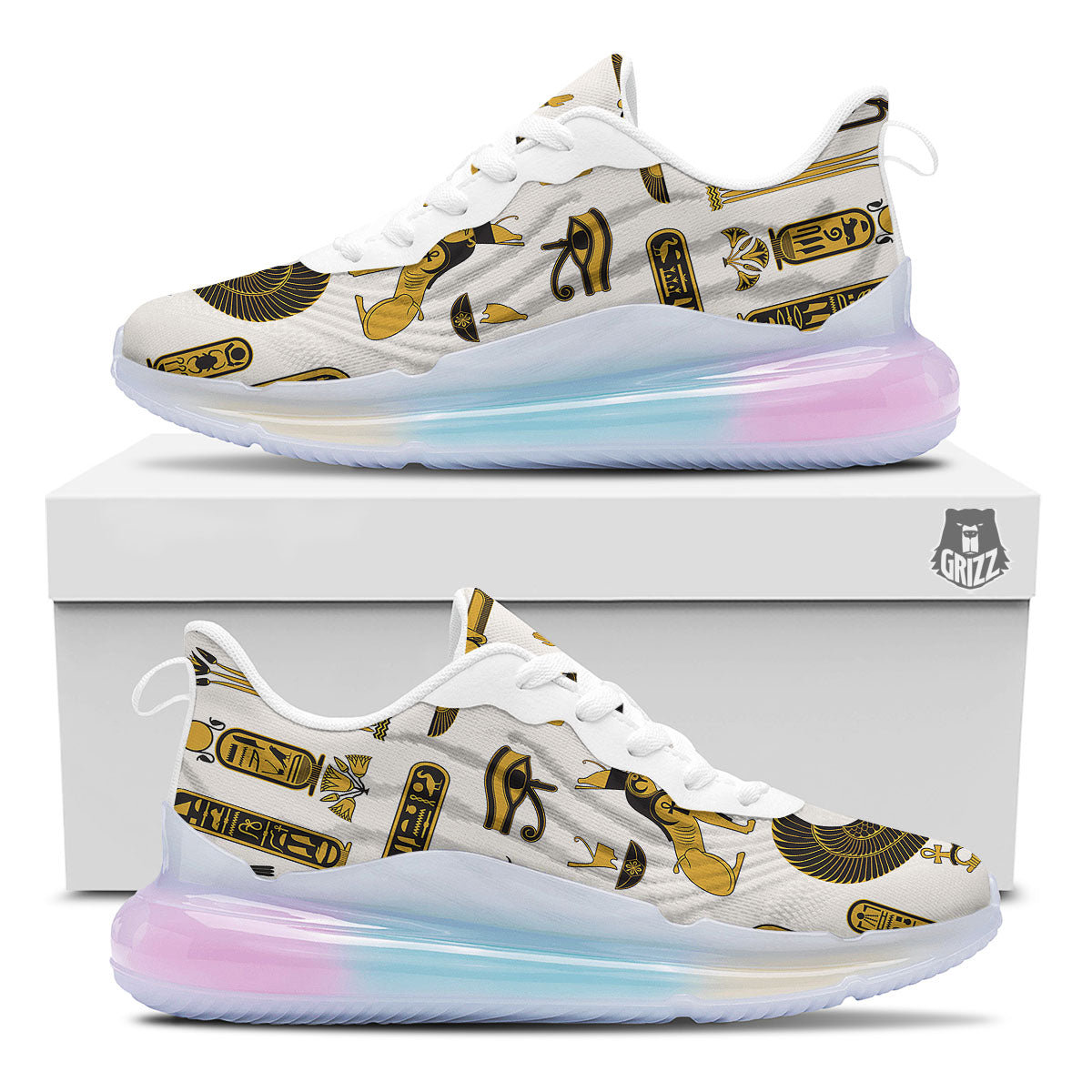 Pharaohs And Gods Egyptian Print Running Sneakers-grizzshop