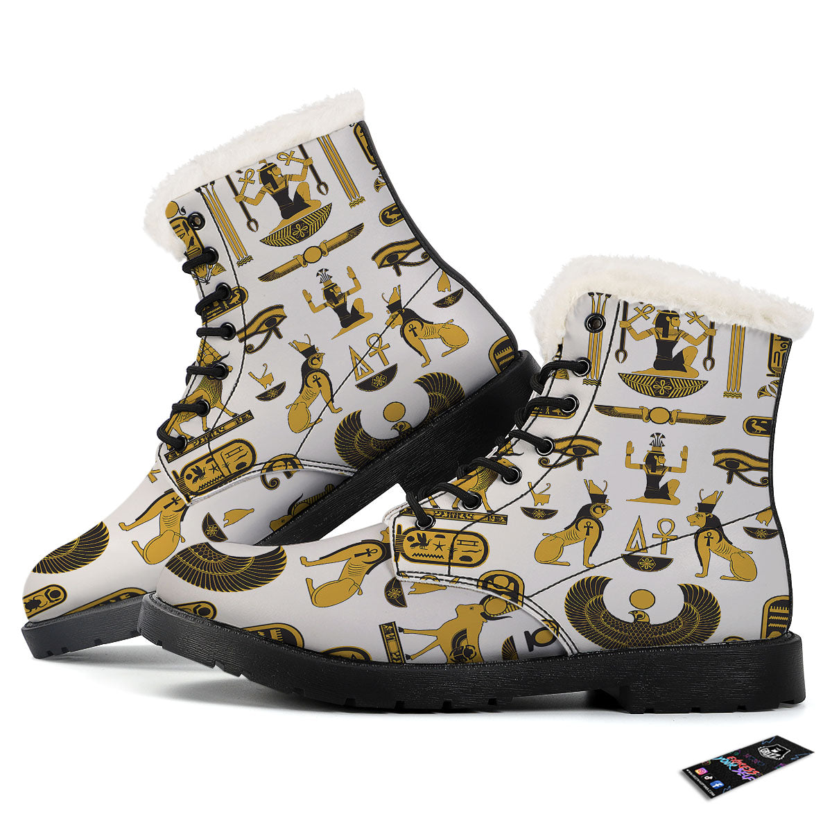 Pharaohs And Gods Egyptian Print Winter Boots-grizzshop