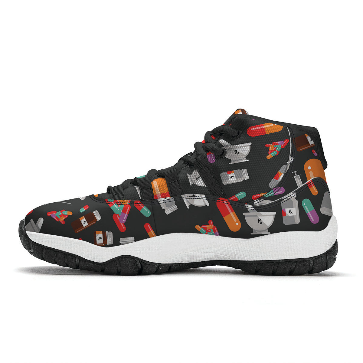 Pharmacist Pattern Black Bball Shoes-grizzshop
