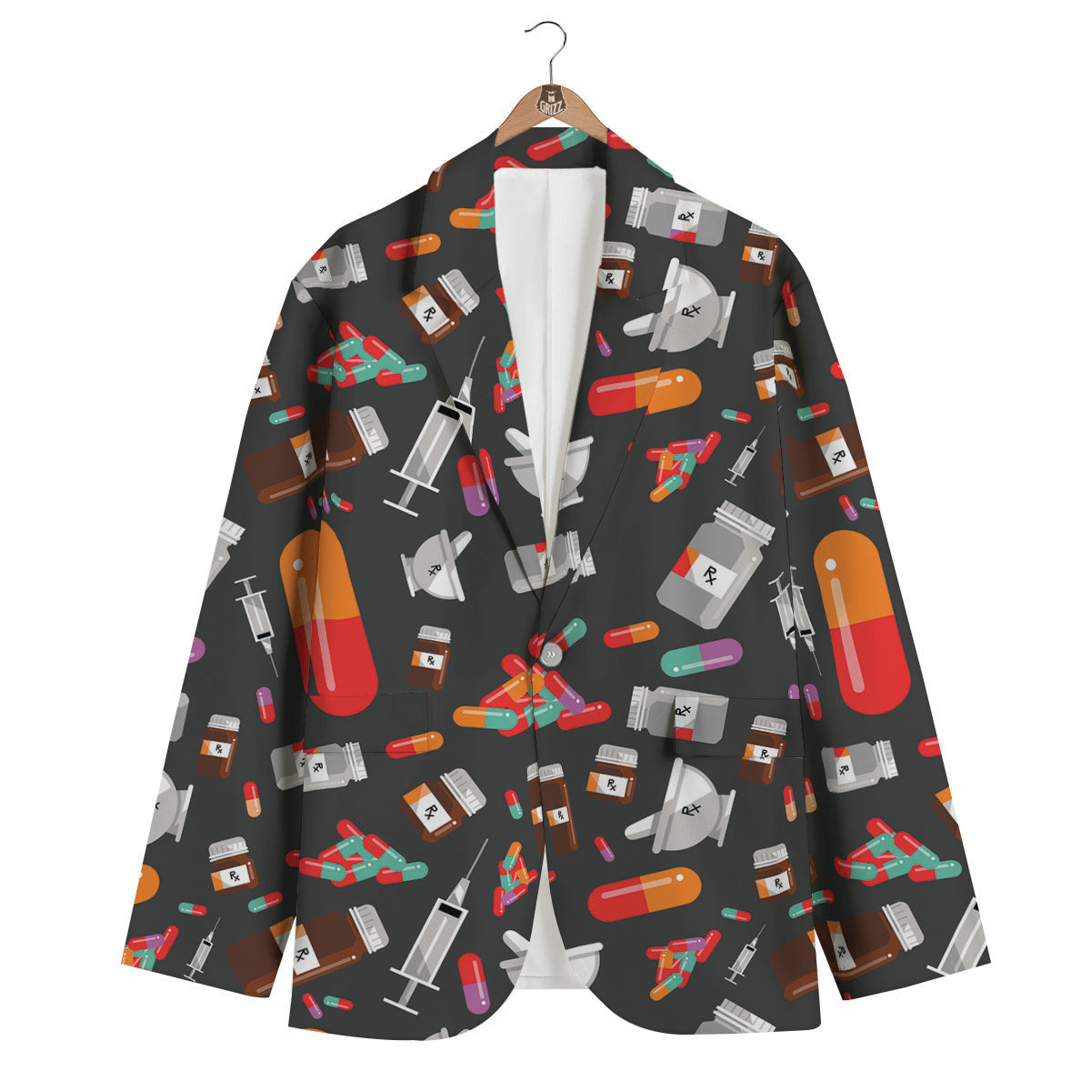 Pharmacist Pattern Men's Blazer-grizzshop