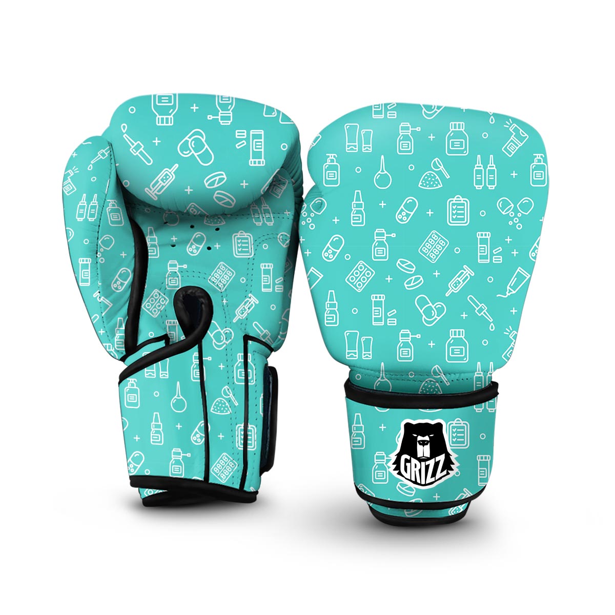 Pharmacy Pastel Print Pattern Boxing Gloves-grizzshop