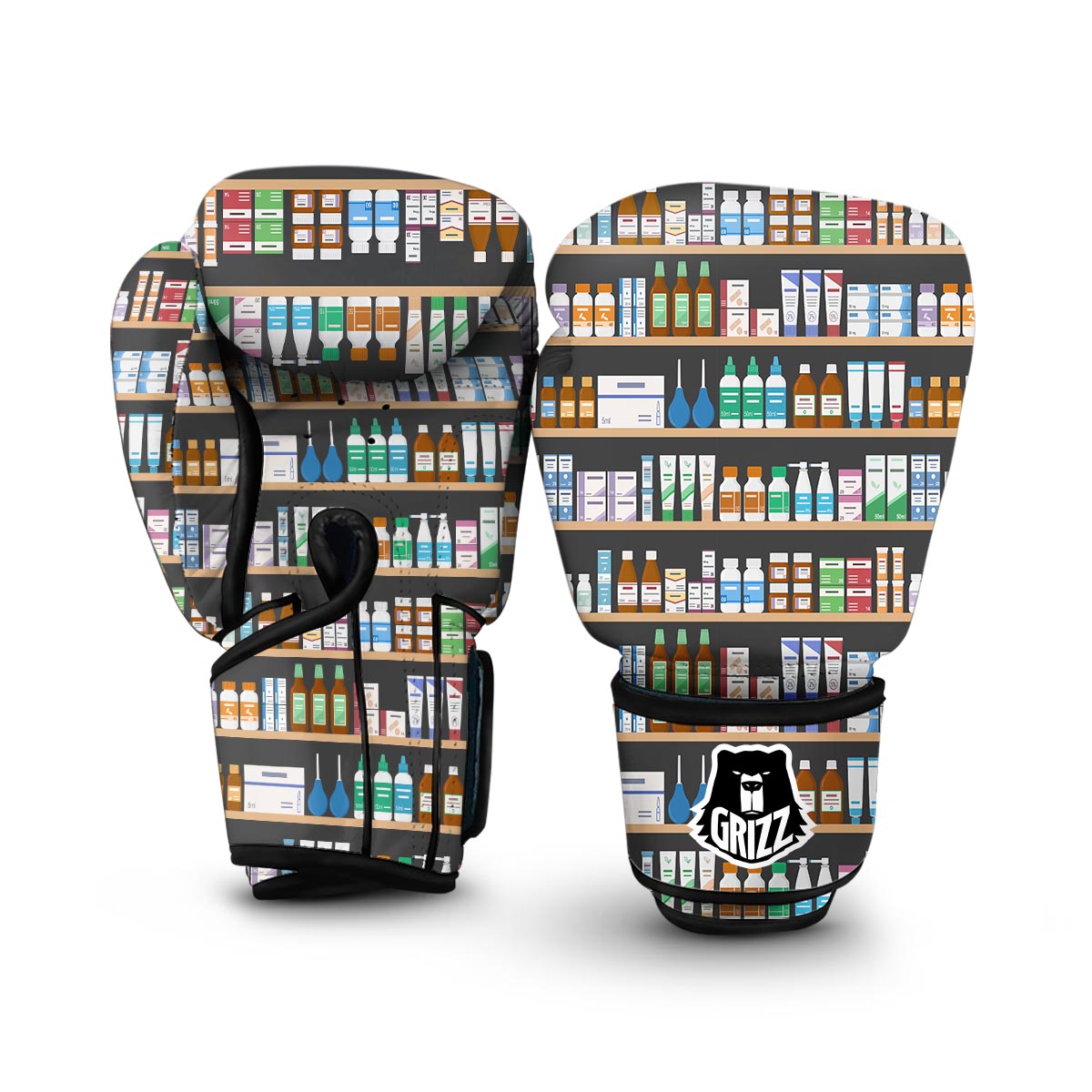 Pharmacy Print Pattern Boxing Gloves-grizzshop