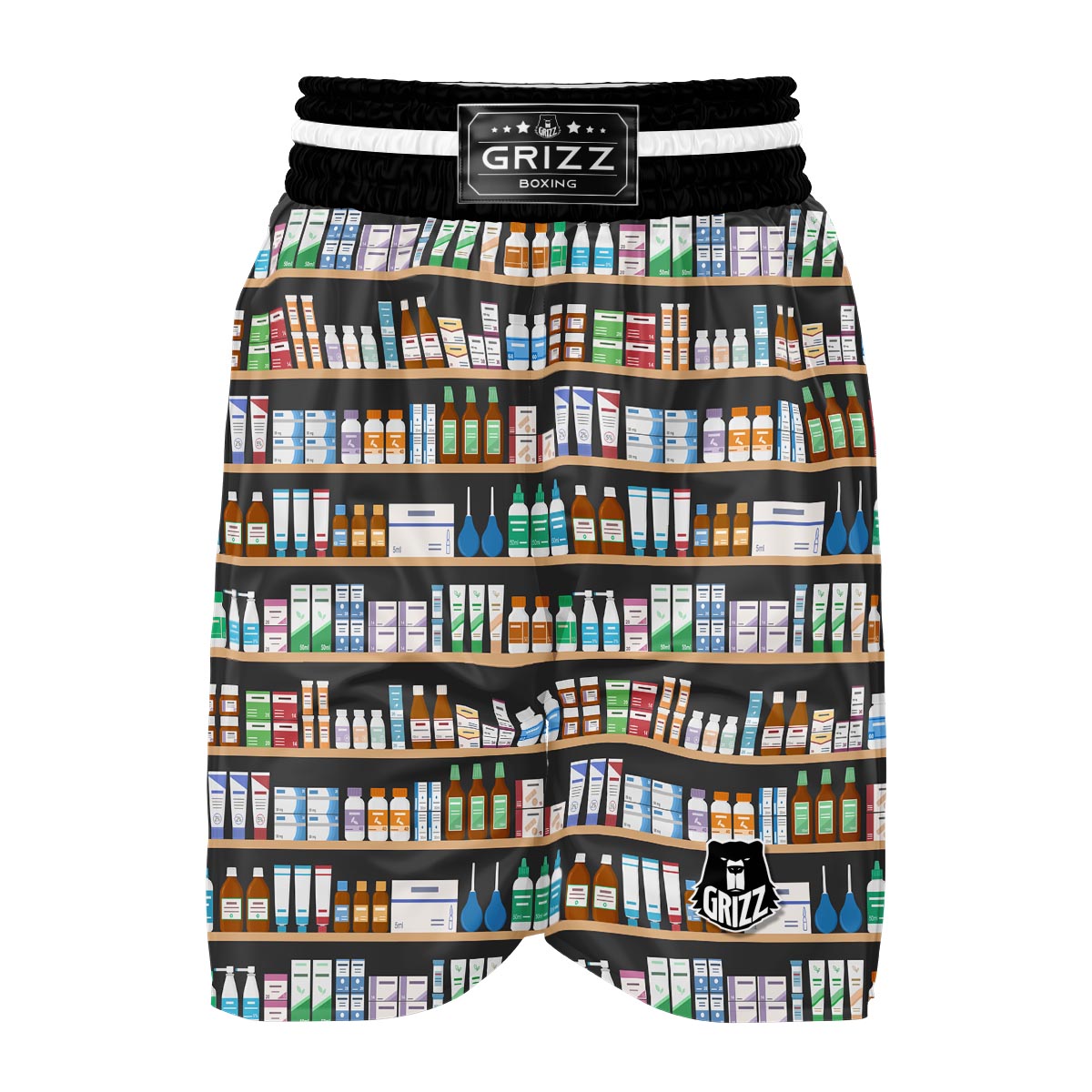 Pharmacy Print Pattern Boxing Shorts-grizzshop