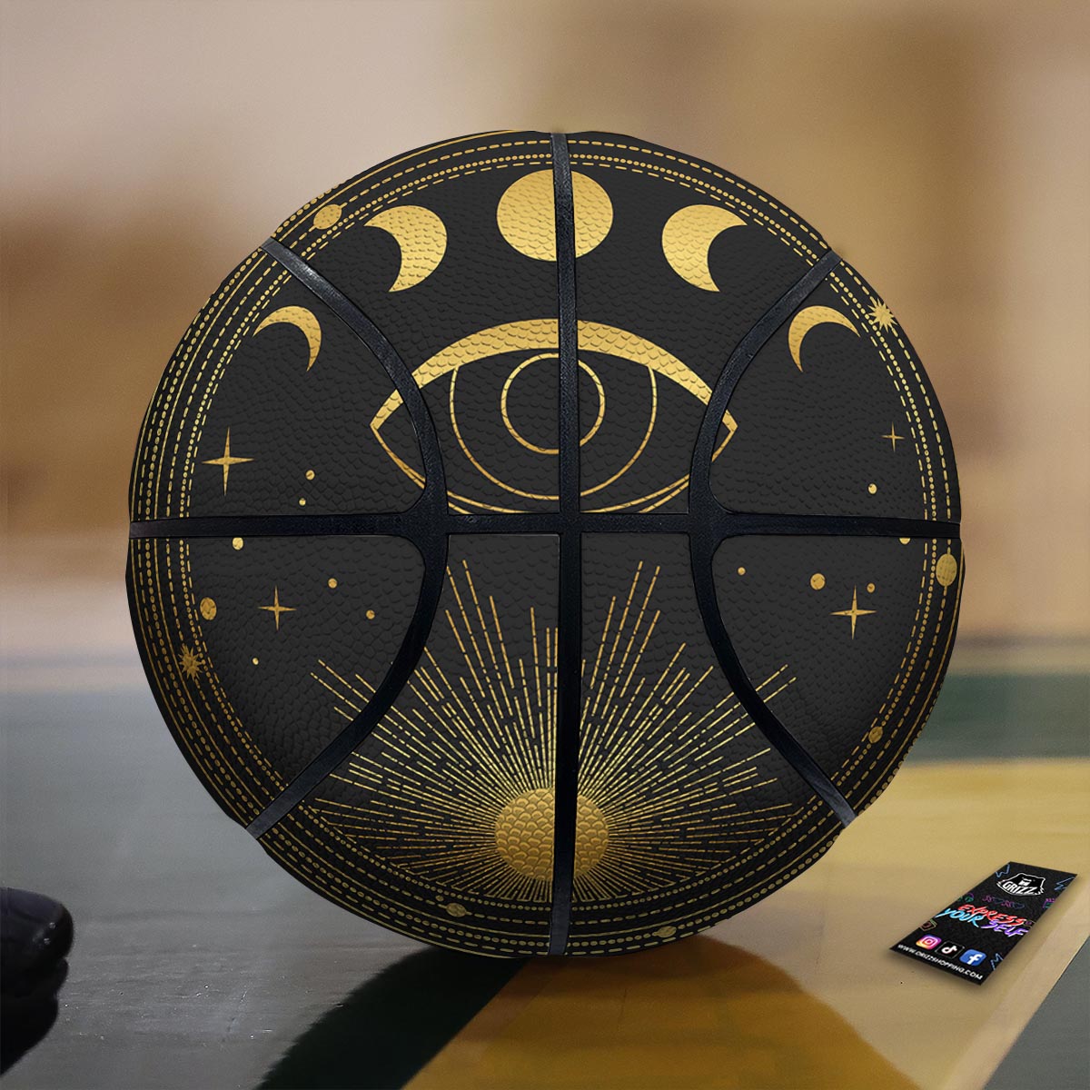 Phase Moon And Sun Print Basketball