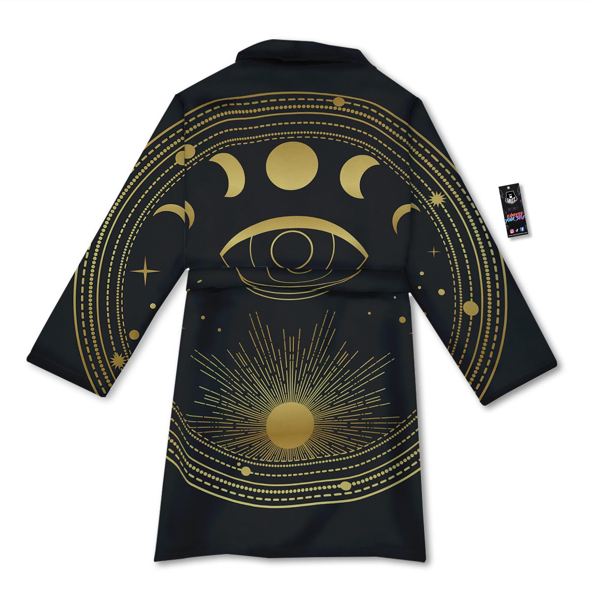 Phase Moon And Sun Print Bathrobe-grizzshop