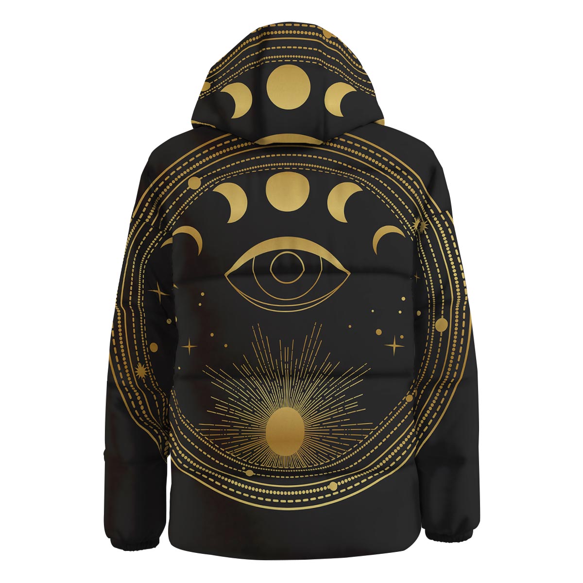 Phase Moon And Sun Print Down Jacket-grizzshop