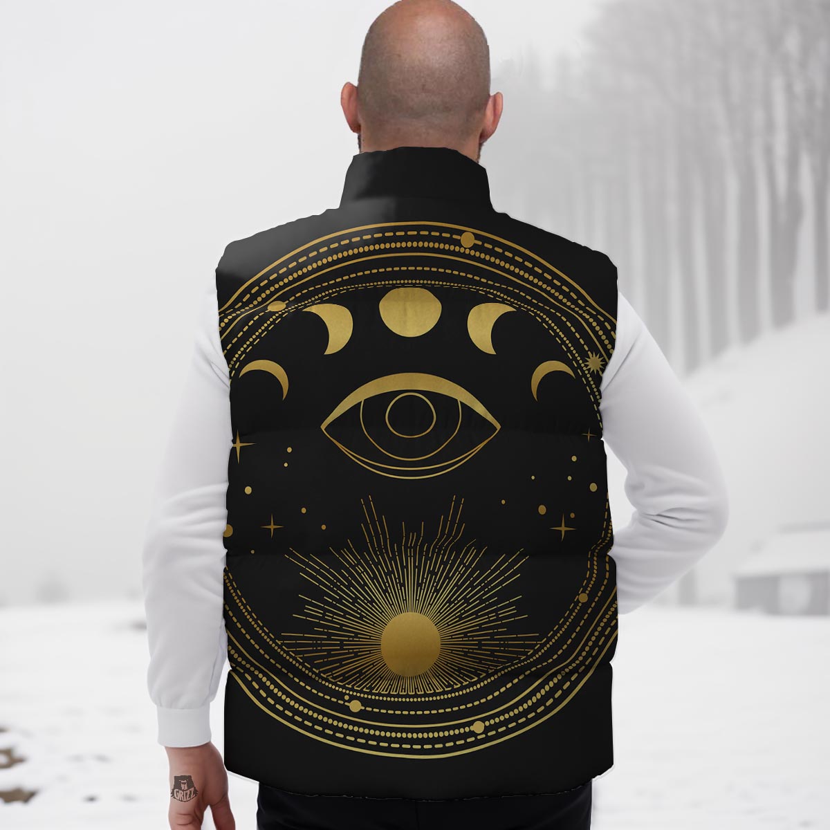 Phase Moon And Sun Print Down Vest