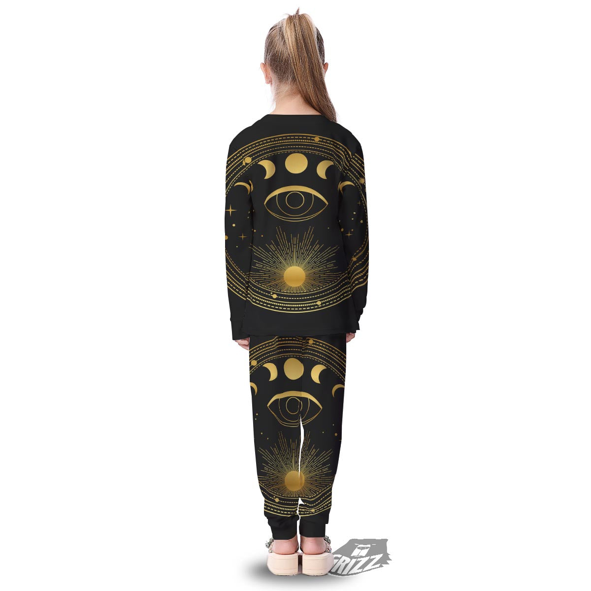 Phase Moon And Sun Print Kid's Pajamas-grizzshop