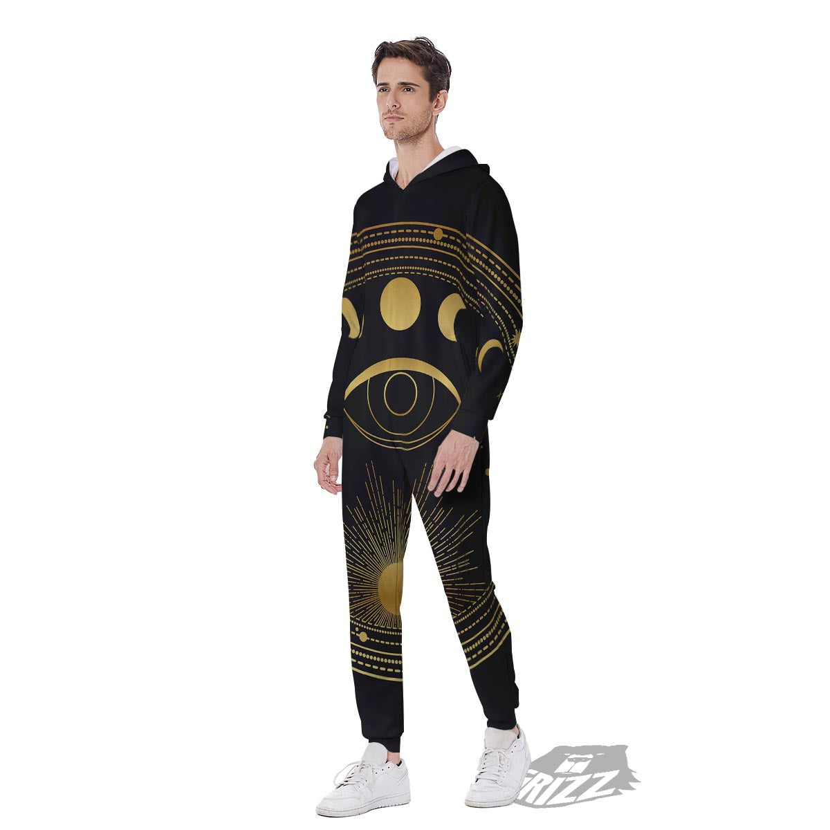 Phase Moon And Sun Print Men's Jumpsuit-grizzshop