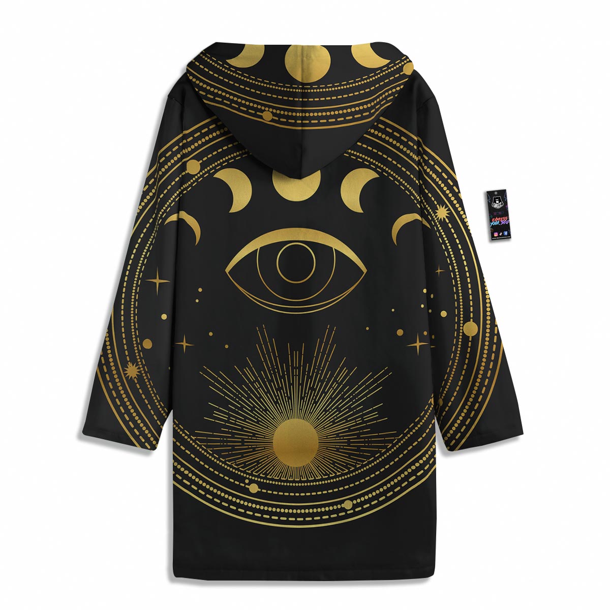 Phase Moon And Sun Print Men's Windbreaker Jacket-grizzshop
