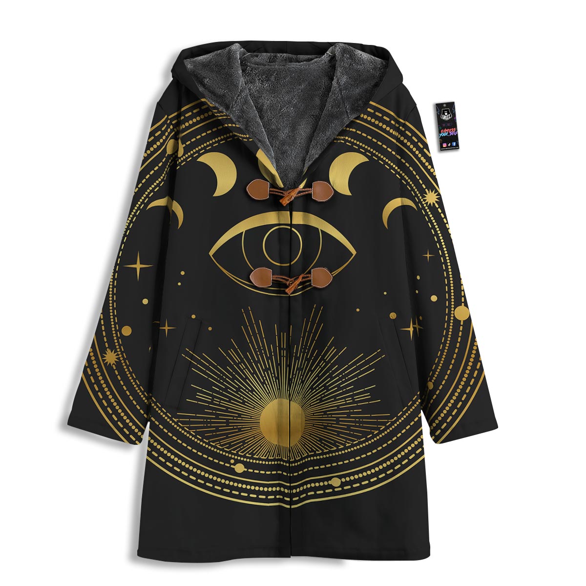 Phase Moon And Sun Print Men's Windbreaker Jacket-grizzshop