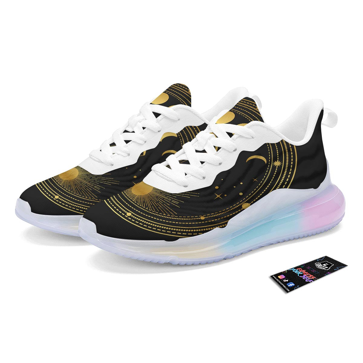 Phase Moon And Sun Print Running Sneakers-grizzshop