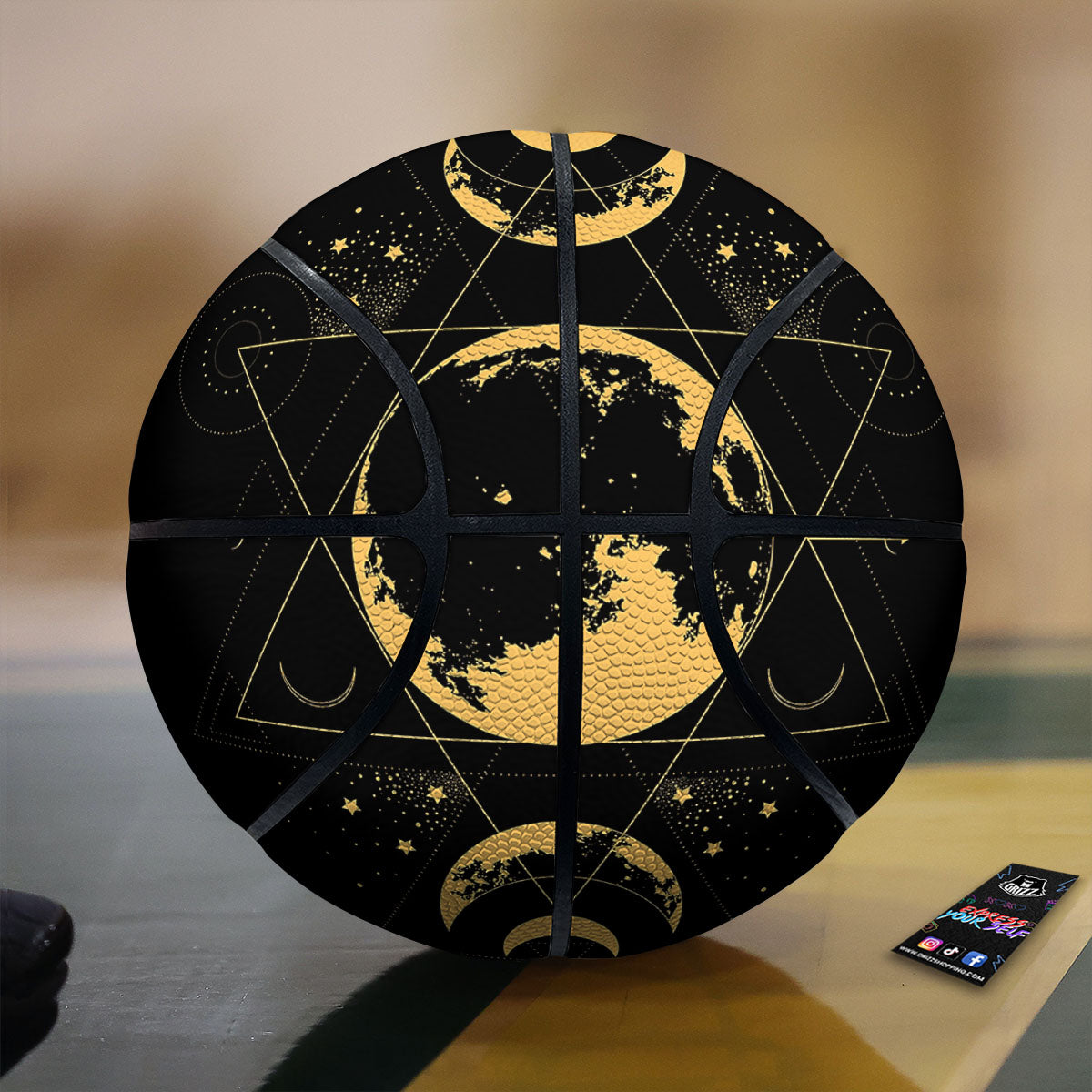 Polka Dot Halloween Pumkin Print Pattern Basketball