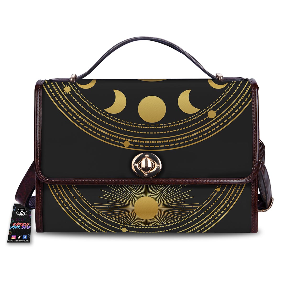 Phase Moon And Sun Print Women's Satchel Bag