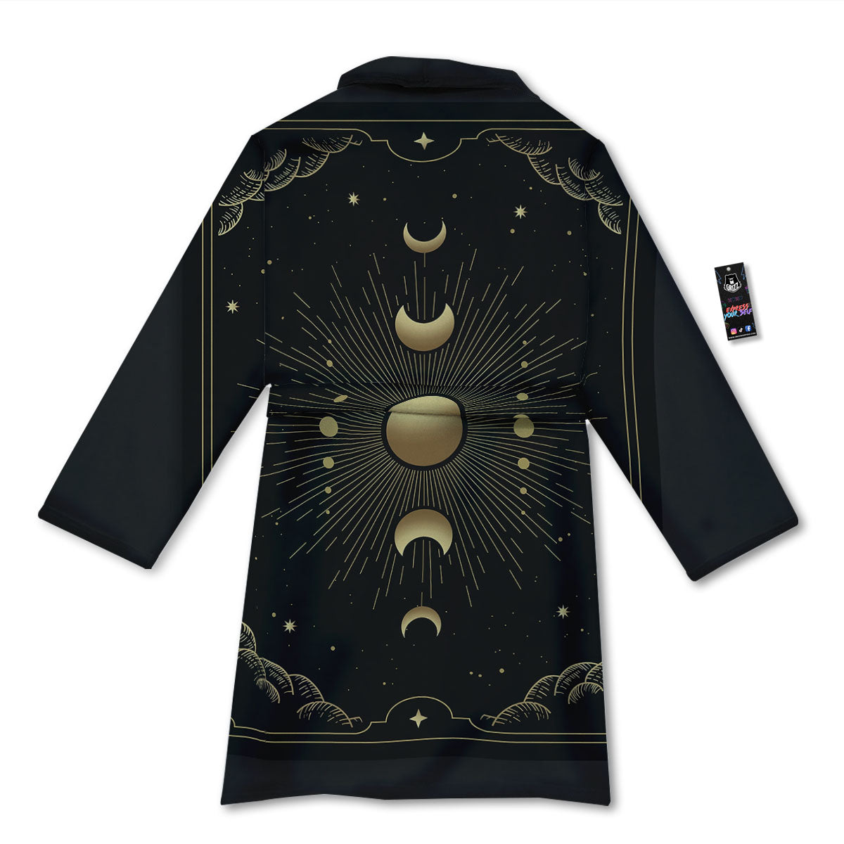 Phases And Eclipse Print Bathrobe-grizzshop