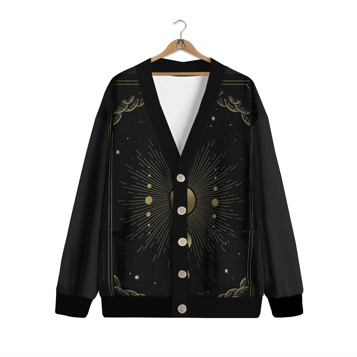 Phases And Eclipse Print Cardigan-grizzshop