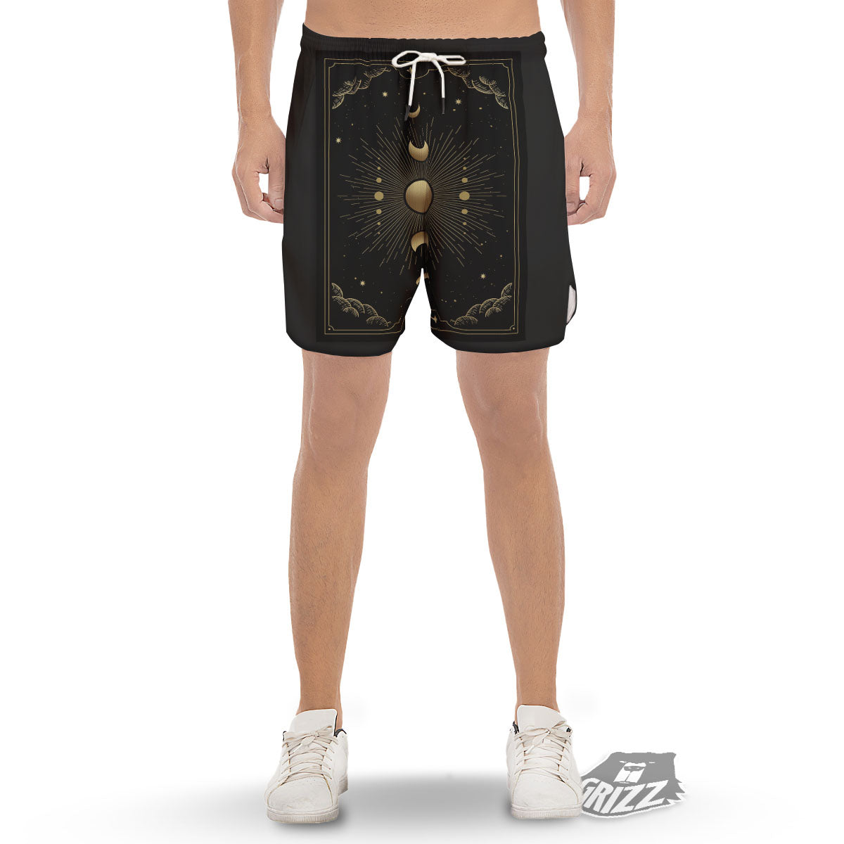 Phases And Eclipse Print Men's Gym Shorts-grizzshop