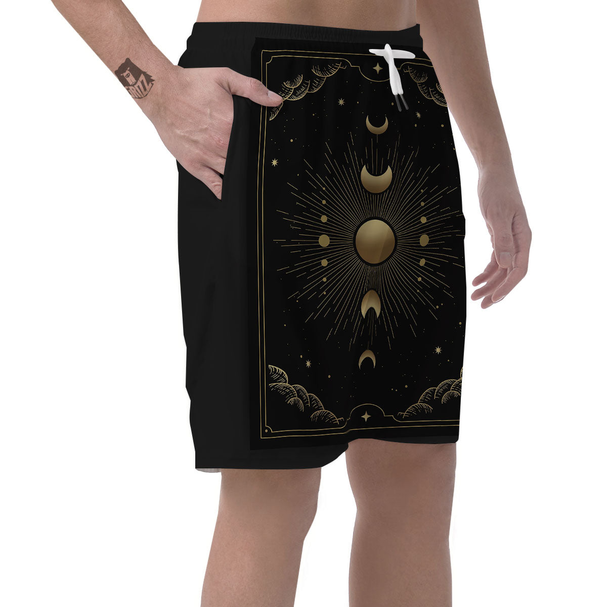 Phases And Eclipse Print Men's Shorts-grizzshop