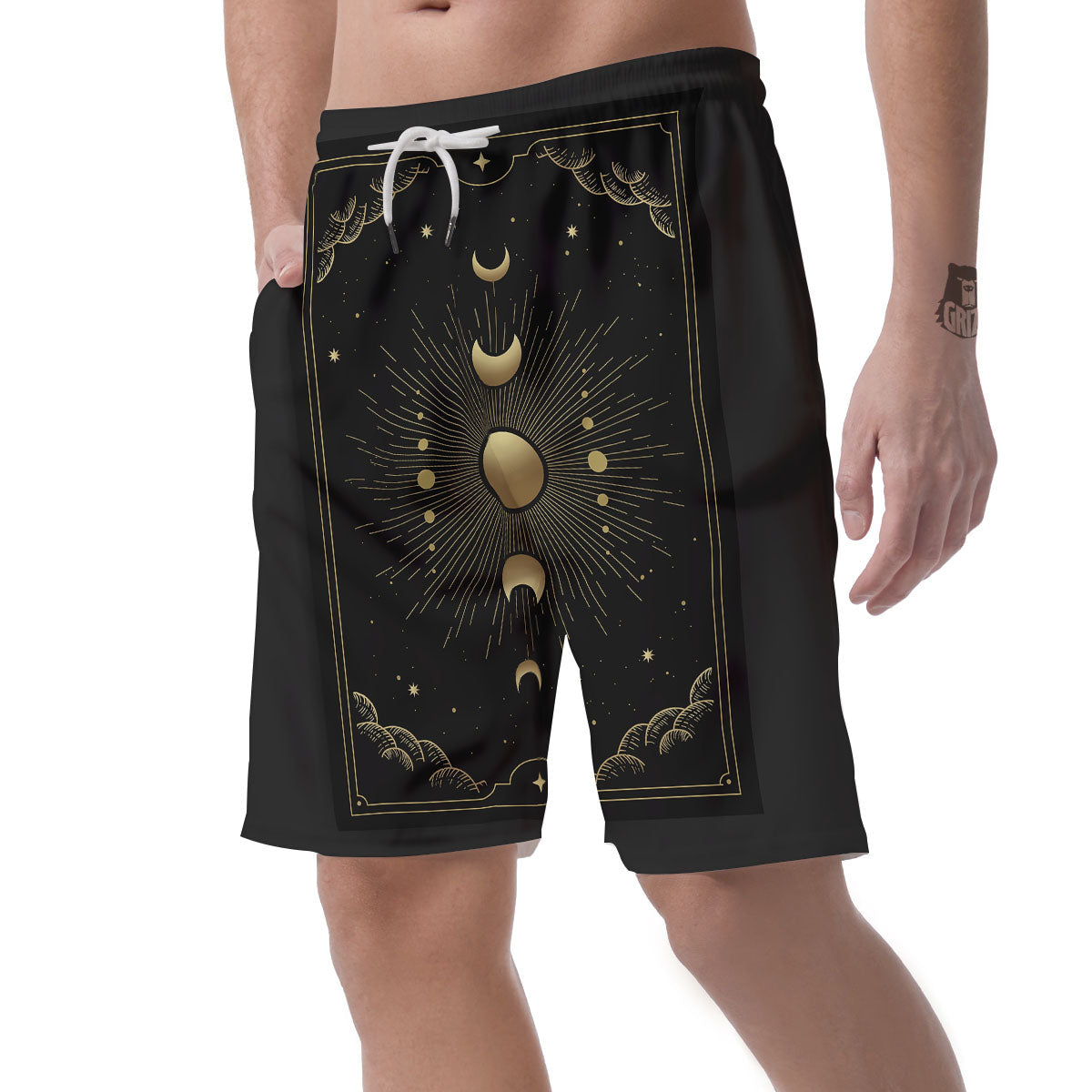 Phases And Eclipse Print Men's Shorts-grizzshop