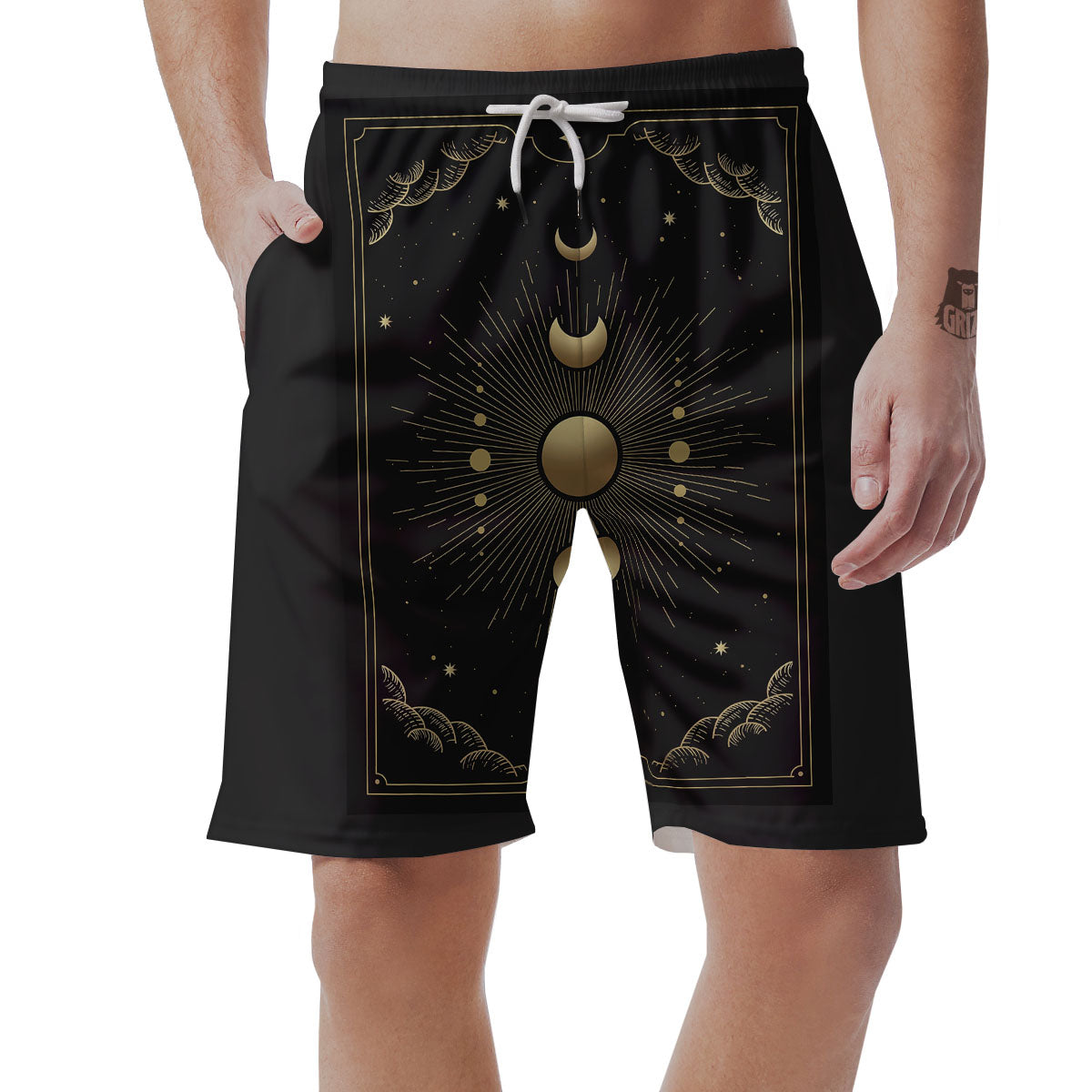 Phases And Eclipse Print Men's Shorts-grizzshop