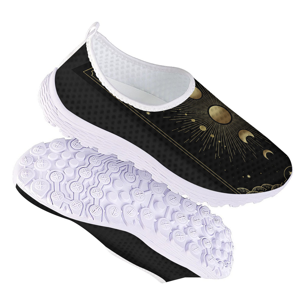 Phases And Eclipse Print Nurse Shoes-grizzshop