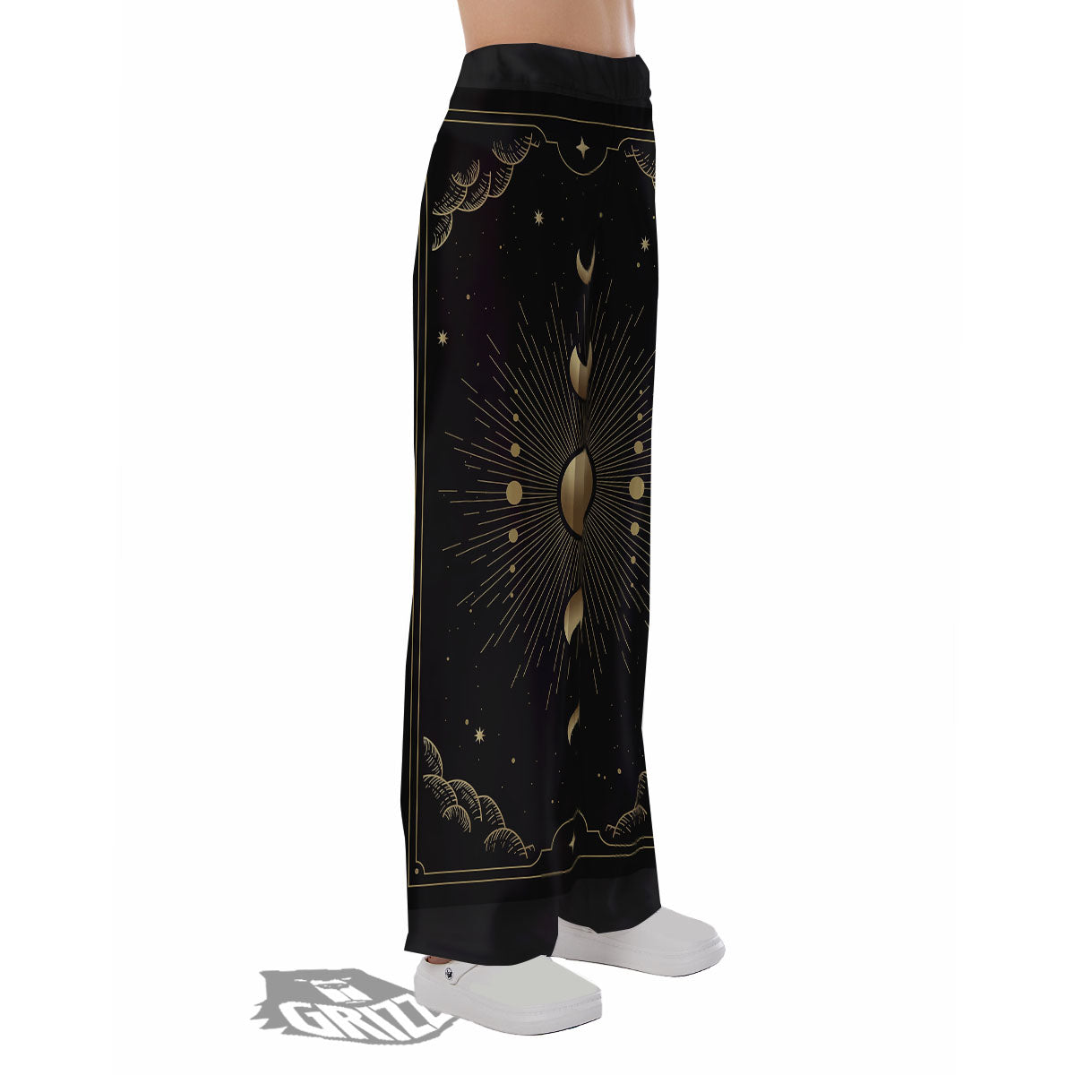 Phases And Eclipse Print Pajama Pants-grizzshop