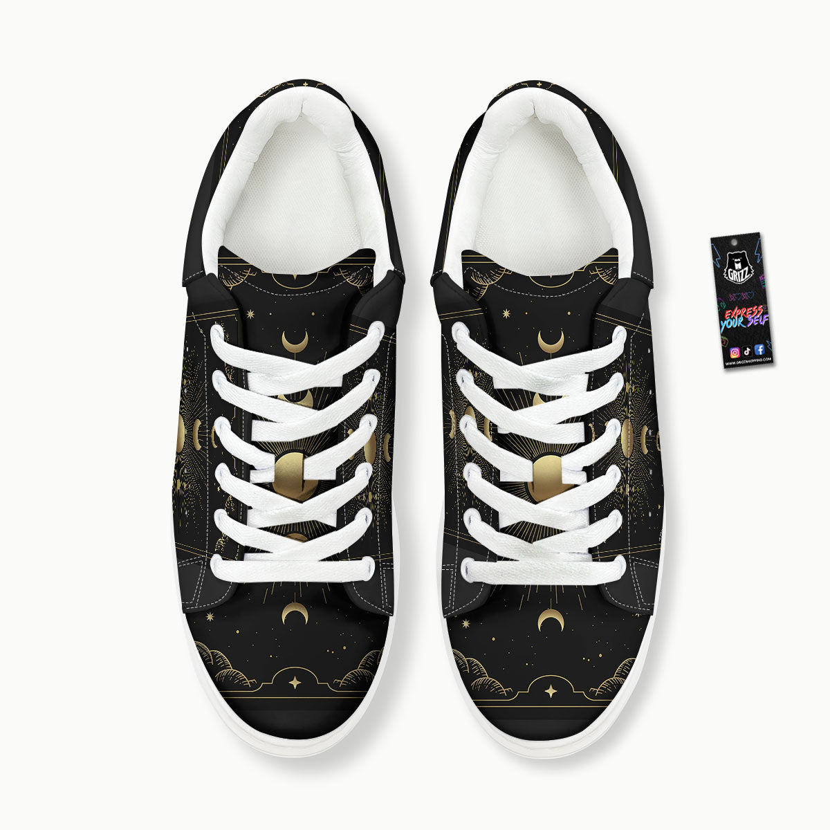 Phases And Eclipse Print Platform Shoes-grizzshop