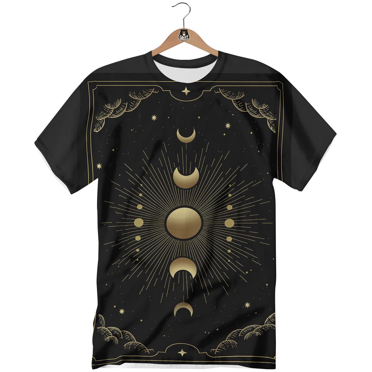 Phases And Eclipse Print T-Shirt-grizzshop