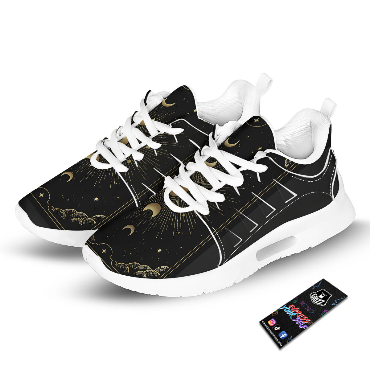 Phases And Eclipse Print Tennis Shoes-grizzshop