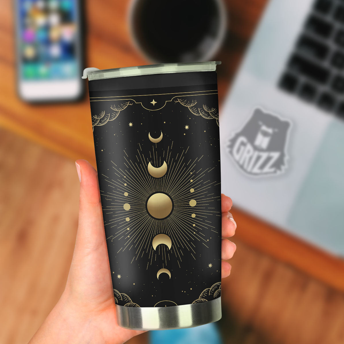 Phases And Eclipse Print Tumbler-grizzshop