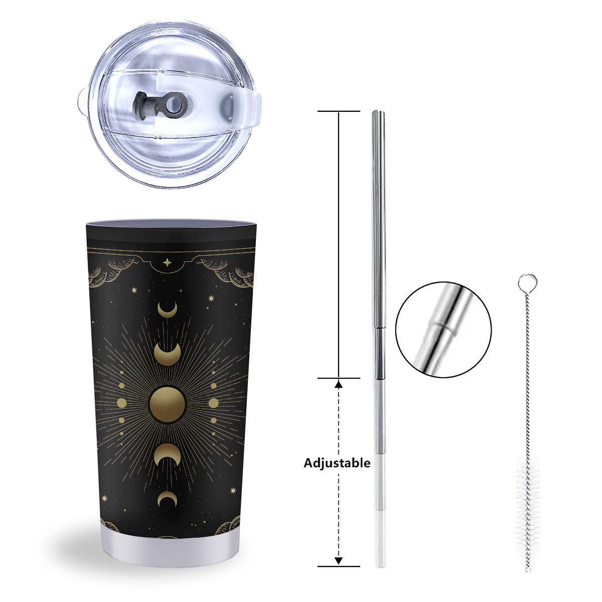 Phases And Eclipse Print Tumbler-grizzshop