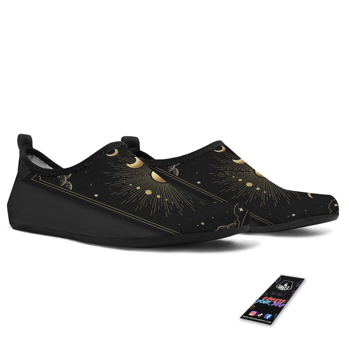 Phases And Eclipse Print Water Shoes-grizzshop