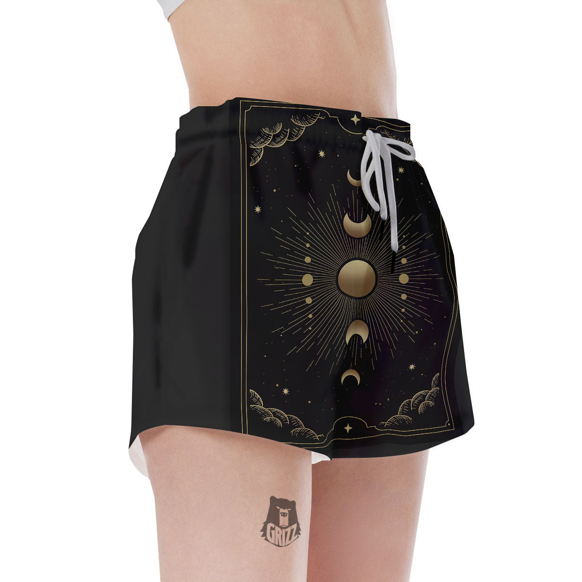 Phases And Eclipse Print Women's Shorts-grizzshop