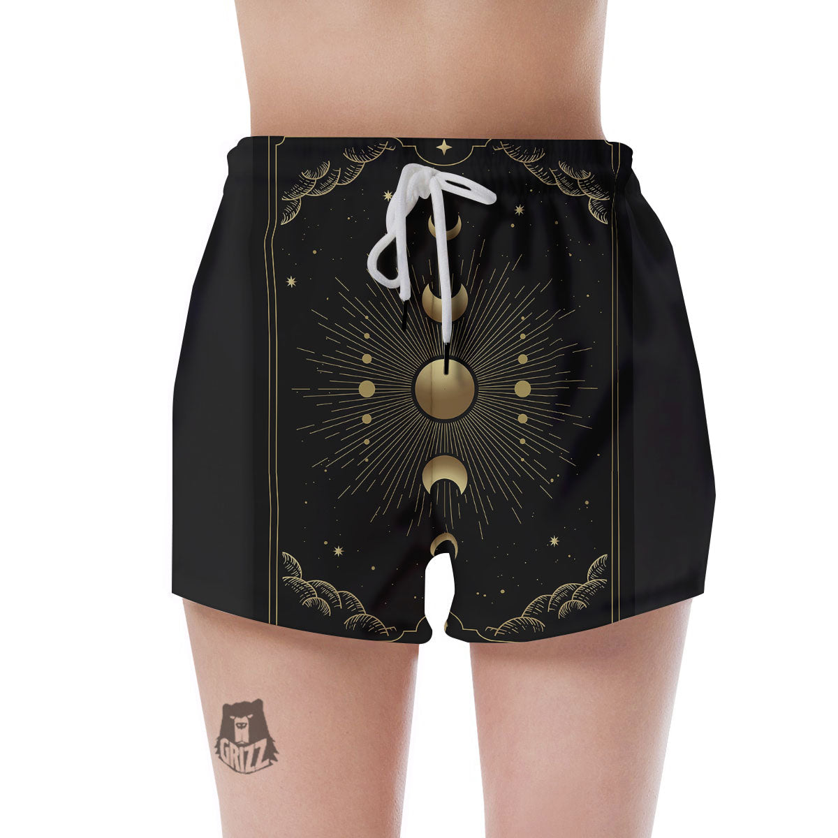 Phases And Eclipse Print Women's Shorts-grizzshop