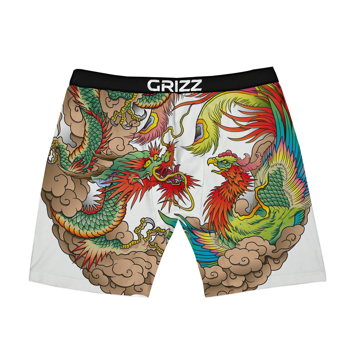 Phoenix And Dragon Japanese Tattoo Print Boxer Briefs-grizzshop