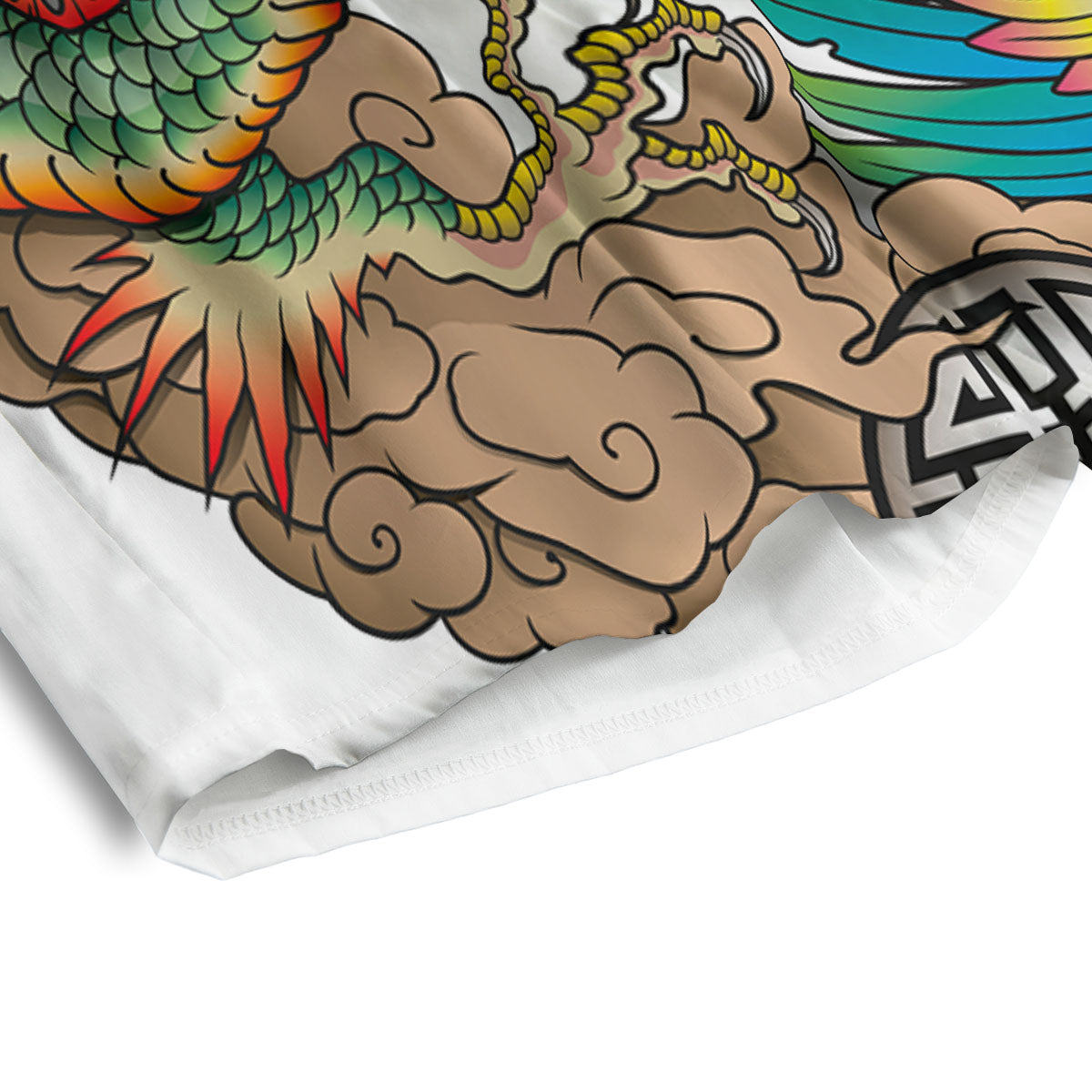 Phoenix And Dragon Japanese Tattoo Print Men's Athletic Shorts