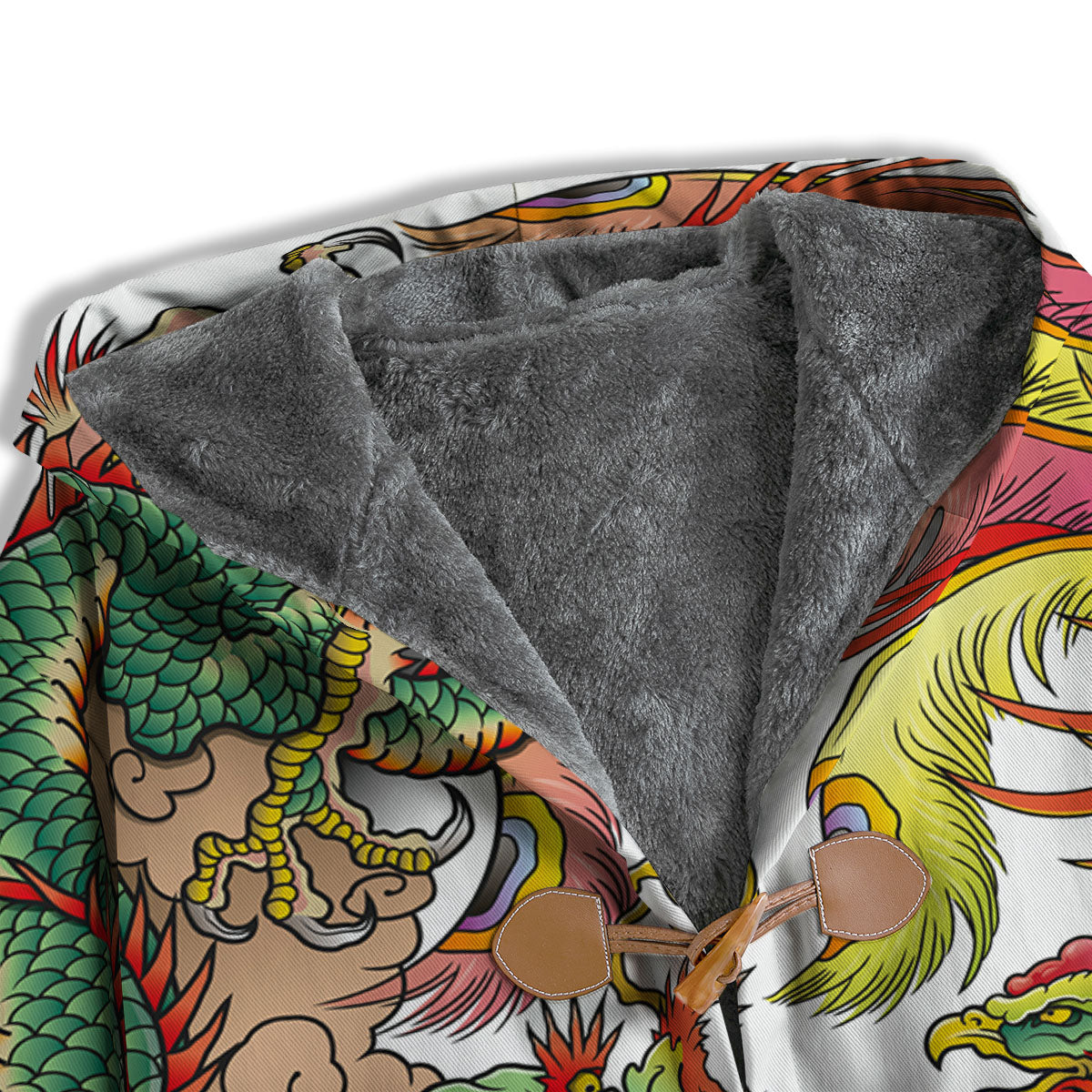 Phoenix And Dragon Japanese Tattoo Print Men's Windbreaker Jacket-grizzshop