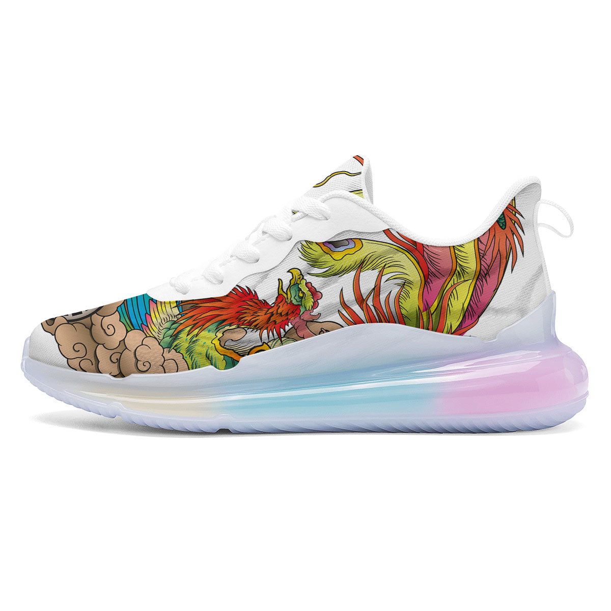 Phoenix And Dragon Japanese Tattoo Print Running Sneakers-grizzshop