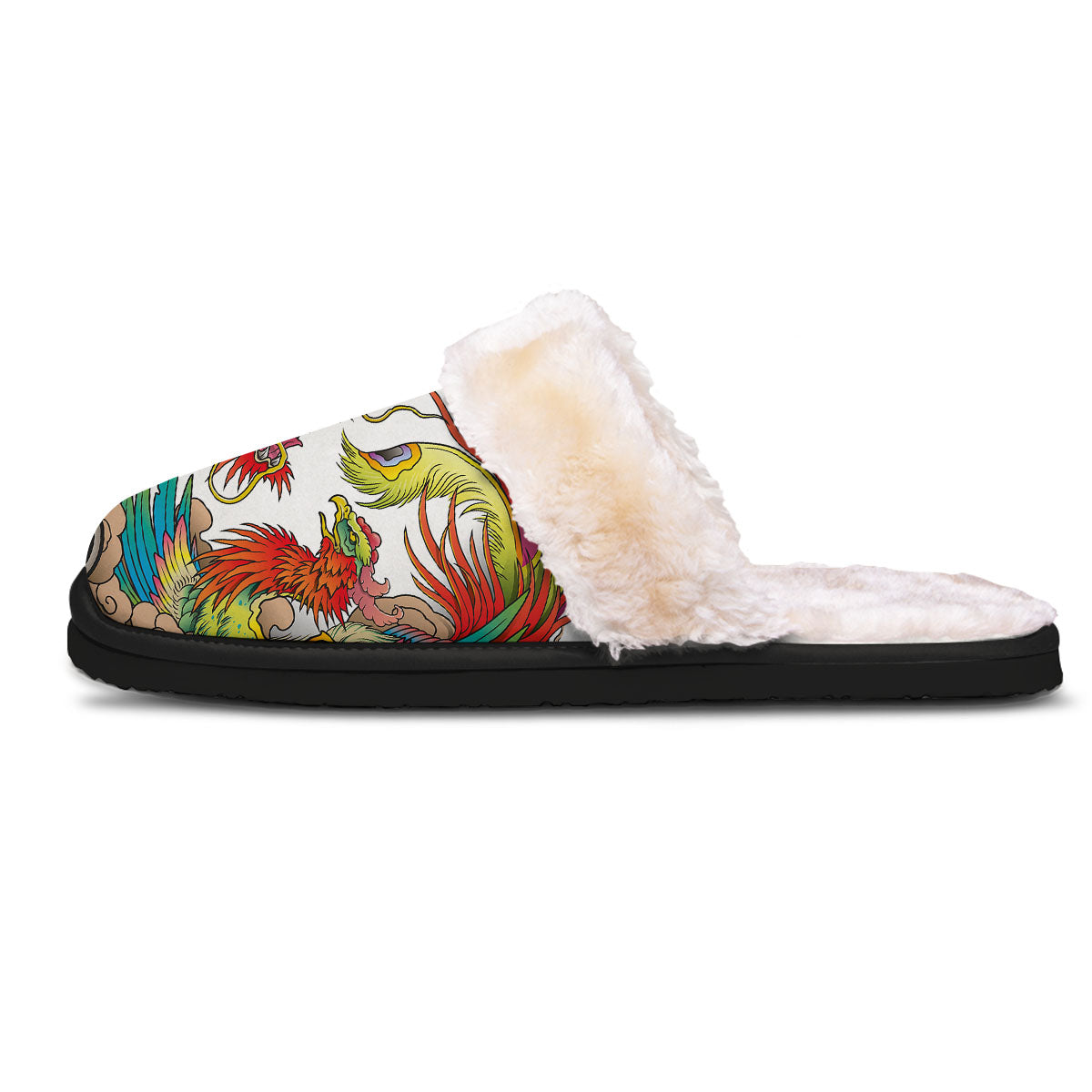 Phoenix And Dragon Japanese Tattoo Print Slippers-grizzshop