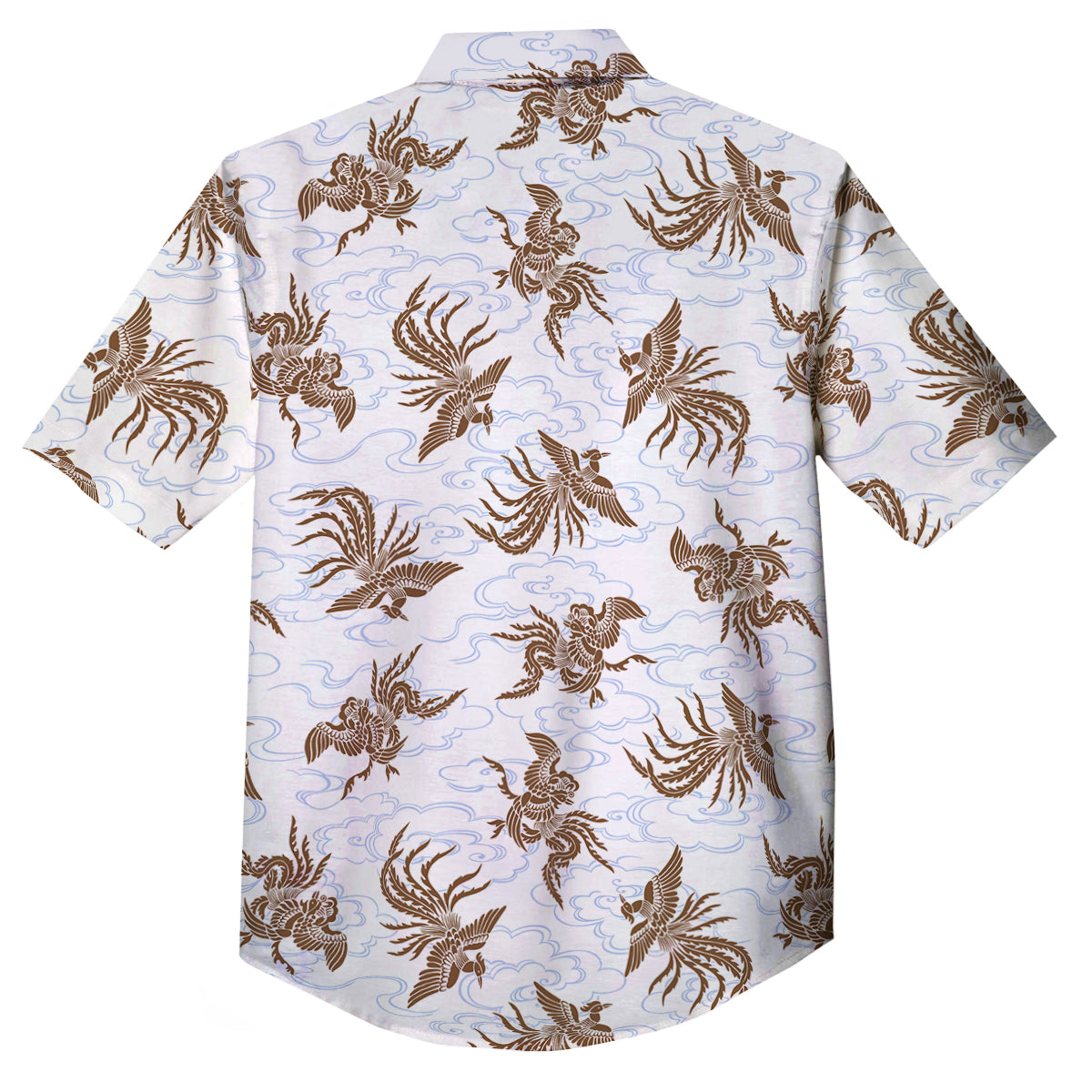 Phoenix Brown Print Pattern Button Up Shirt-grizzshop