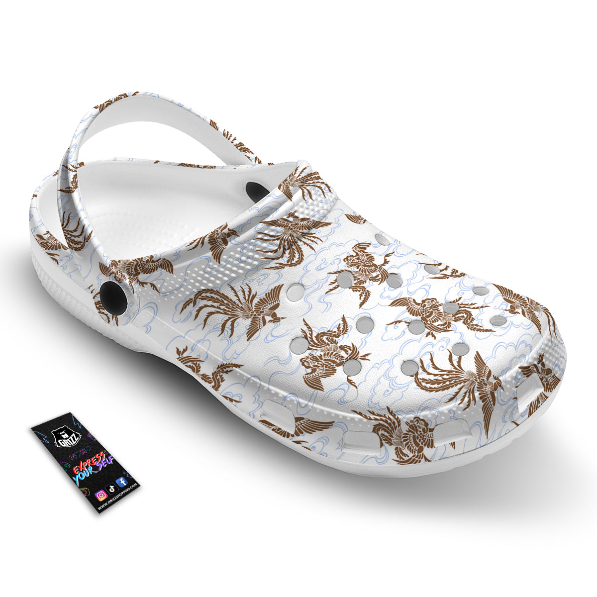 Phoenix Brown Print Pattern Clog-grizzshop