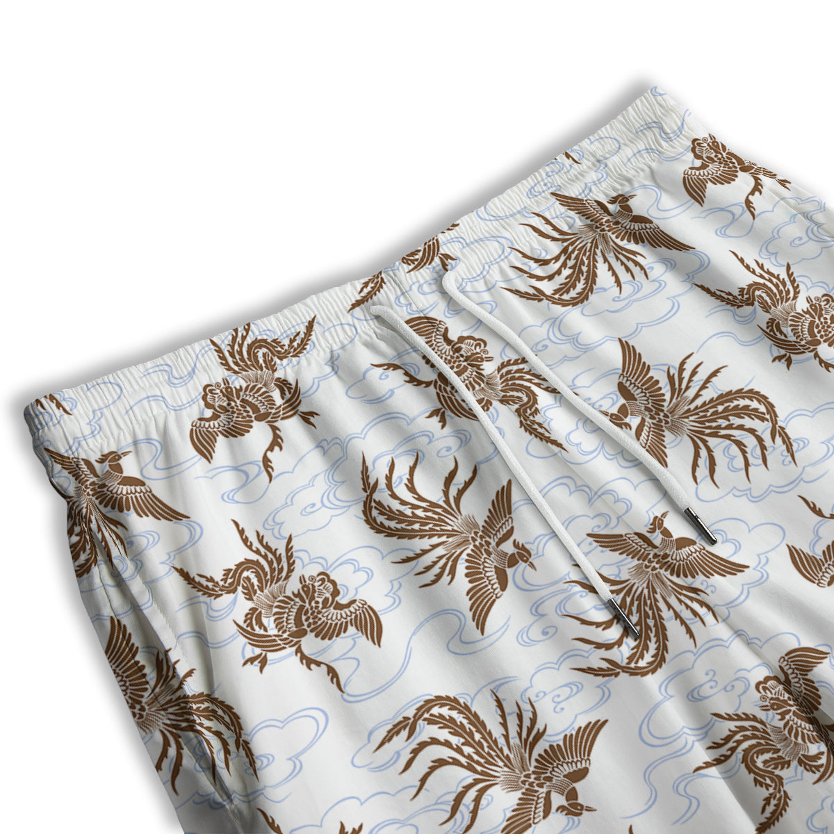 Phoenix Brown Print Pattern Men's Athletic Shorts