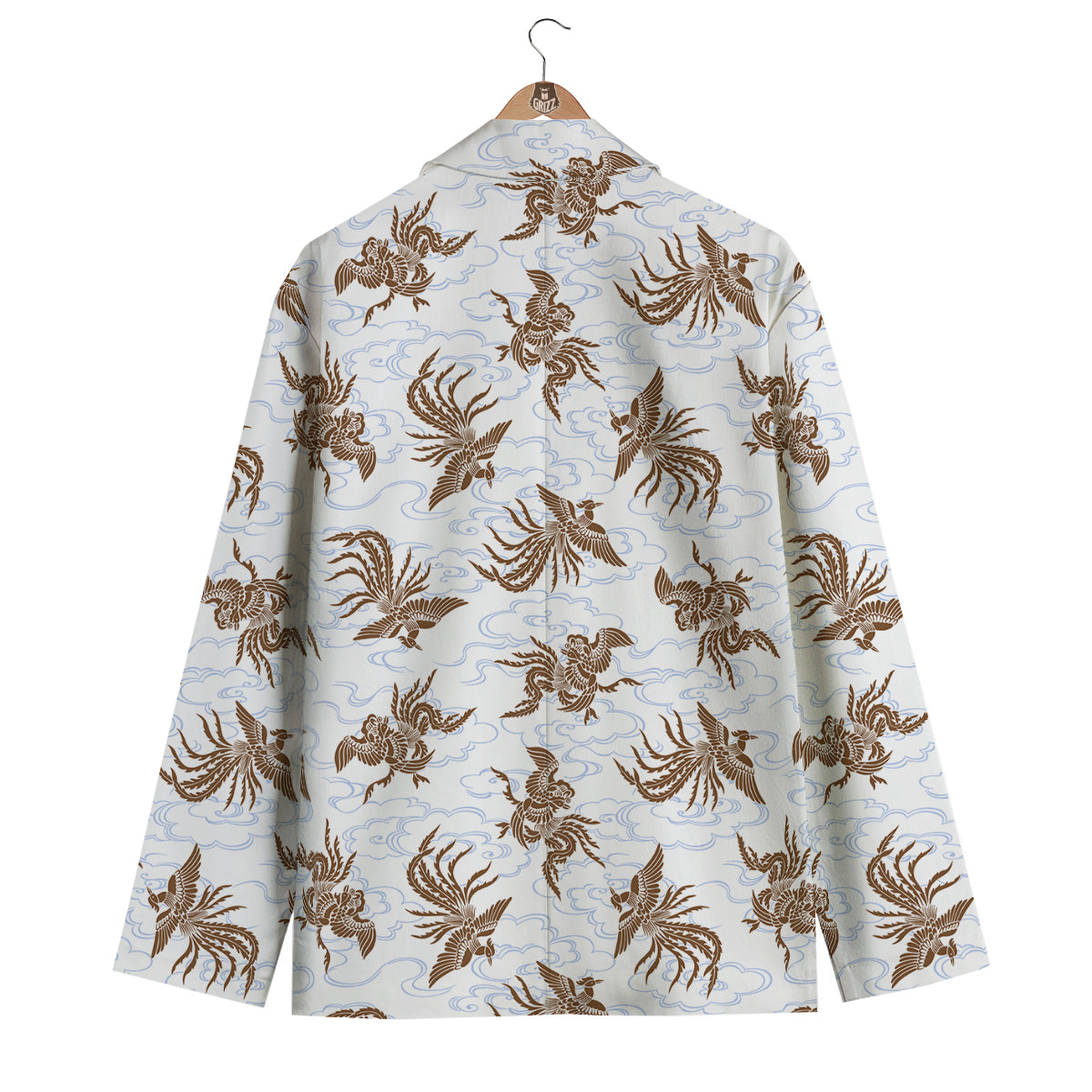 Phoenix Brown Print Pattern Men's Blazer-grizzshop