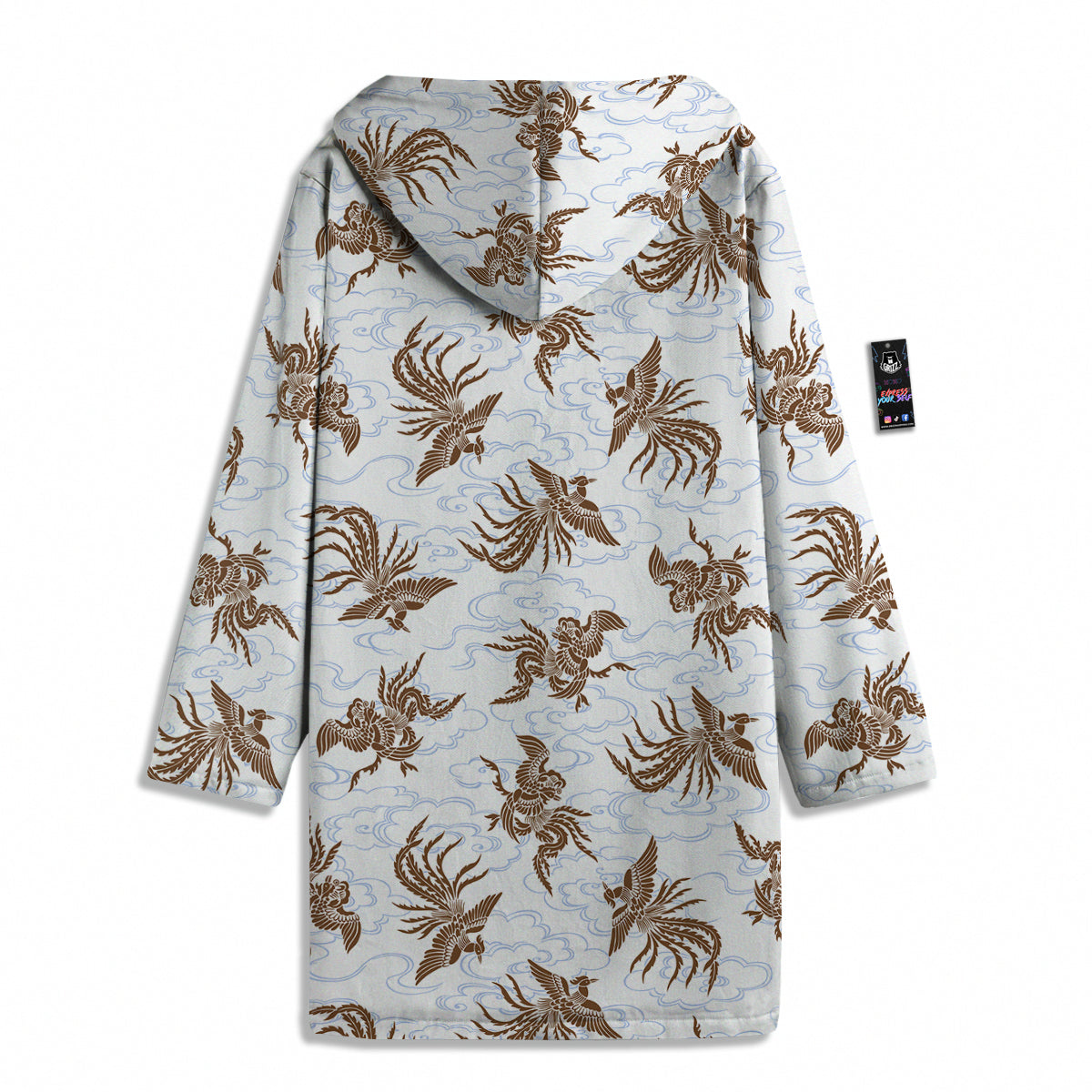 Phoenix Brown Print Pattern Men's Windbreaker Jacket-grizzshop