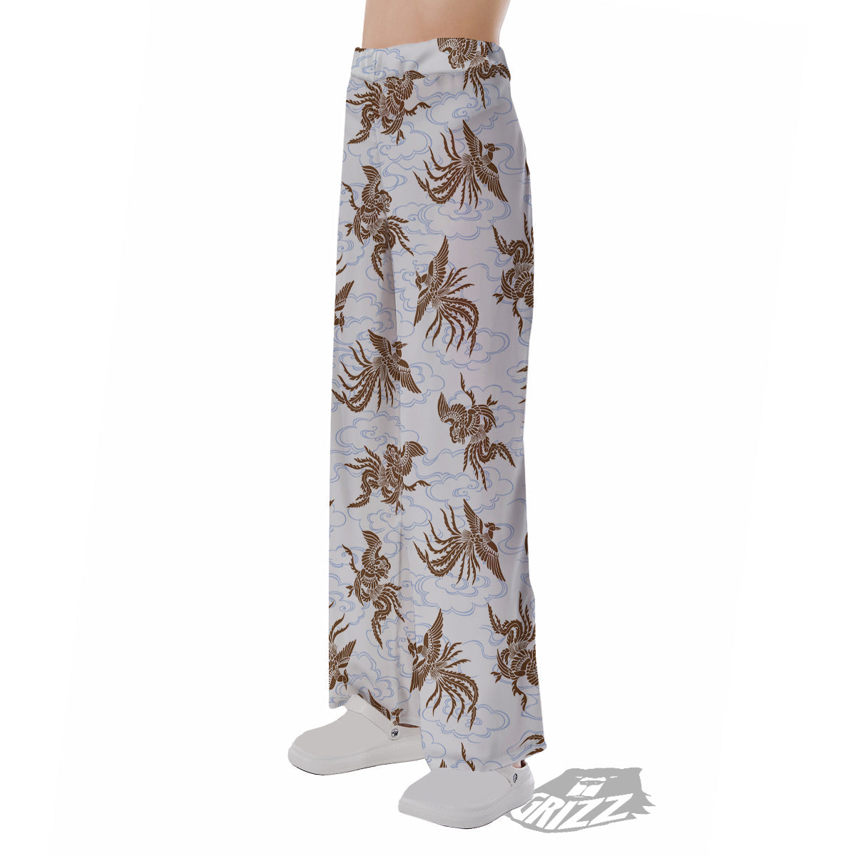 Phoenix Brown Print Pattern Pajama Pants-grizzshop