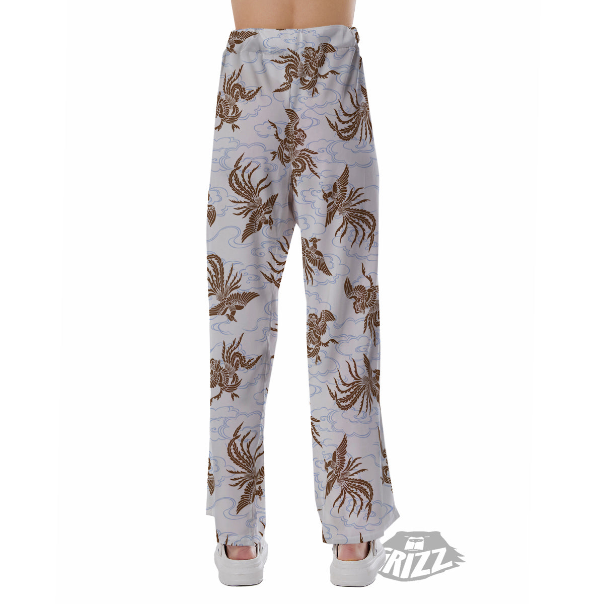 Phoenix Brown Print Pattern Pajama Pants-grizzshop